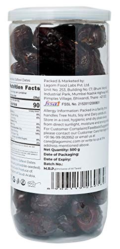 Lagom Gourmet Seedless Safawi Dates 1 Kg | Saudi Arabia Dates | All Natural | No Preservatives | No Added Sugar | Gluten Free Ve