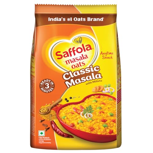 Saffola Masala Oats Classic Masala, 500 Grams (17.63 Oz) - Vegetarian