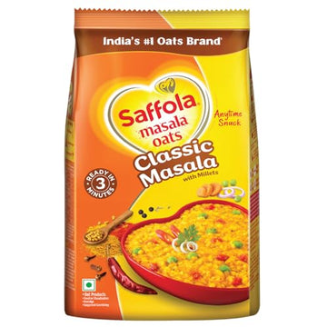 Saffola Masala Oats Classic Masala, 500 Grams (17.63 Oz) - Vegetarian