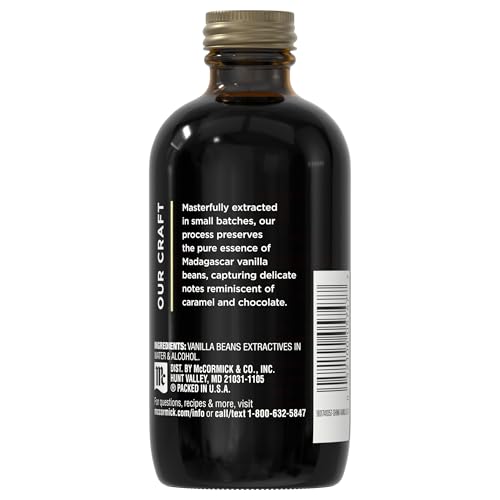 McCormick Gourmet Collection Vanilla Extract  Pure  Our Best Herbs & Spices  Crafted in Small Batches with 100% Madagascar Vanilla Beans  Elevates Cookies  Pancakes  Waffles  Coffee  Sauces  Glazes  and More  4 fl oz