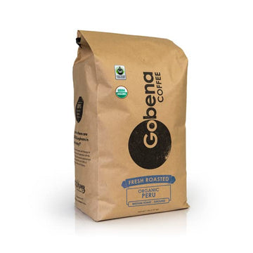 5Lb Fair Trade Organic Certified Peruvian Ground Fresh Roasted Specialty Coffee Medium Roast, 100% Arabica Coffee, 80 Ounces, 5