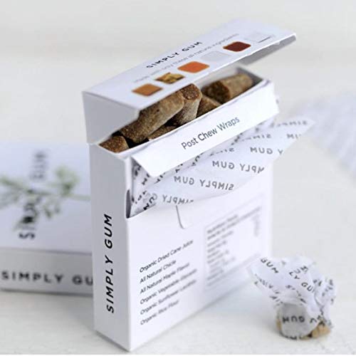 SIMPLY Gum Maple, Plastic-Free Natural Chewing Gum, 6 Pack (90 Pieces) | Vegan, Kosher, Non GMO, Aspartame Free and Sorbitol Fre