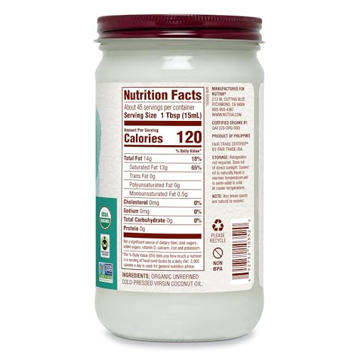 Nutiva Organic Virgin Coconut Oil, 23 Fl Oz, Model KTS-1931