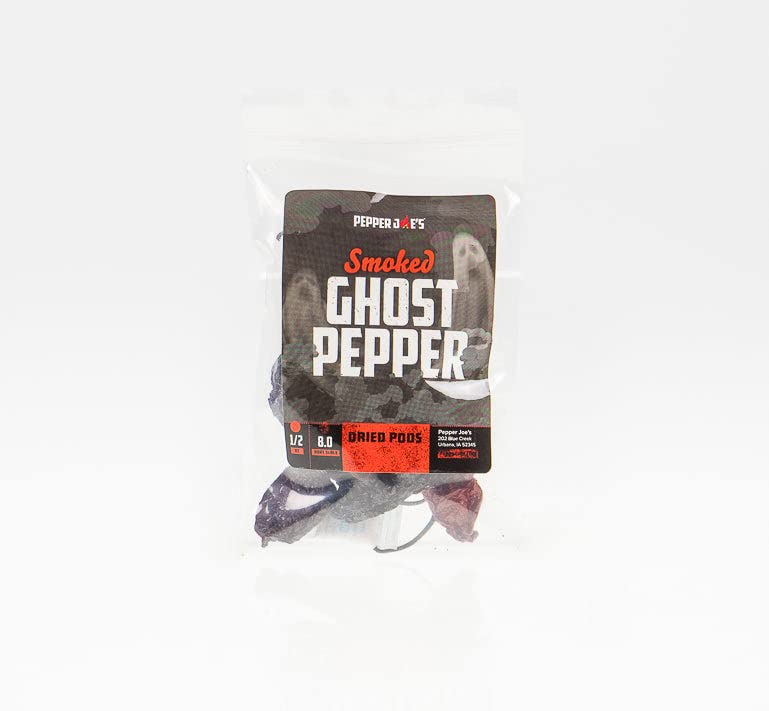 Pepper Joes Smoked Ghost Peppers - Whole Smoke-Dried Chili Peppers, 1/2oz Bag, 2 Pack