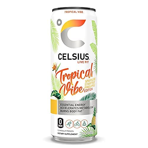 Celsius Sparkling Vibe Fitness Energy Drink Variety Pack, Zero Sugar, 12Oz. Slim Can (Pack Of 12)