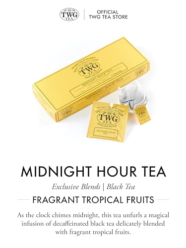 Twg Tea | Midnight Hour Tea | Black Tea | Fragrant Tropical Fruits | 15 Hand Sewn Cotton Teabags | Gift Set