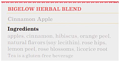 Bigelow Tea Cinnamon Apple Herbal Tea Bags, 28 Count, All Natural, Non-GMO, RCB11397