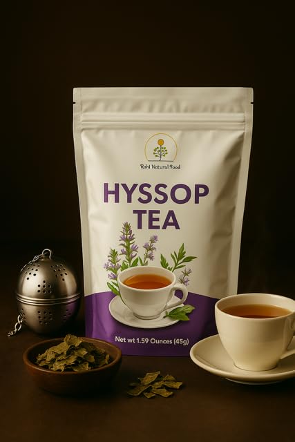 Rohi Natural Food Hyssop Tea with Stainless Steel Infuser, Loose Leaf, 1.59 Ounces