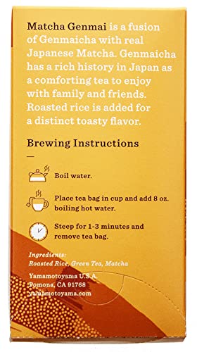 Yamamotoyama Matcha Genmai Green Tea 18 Bags (Pack Of 6)