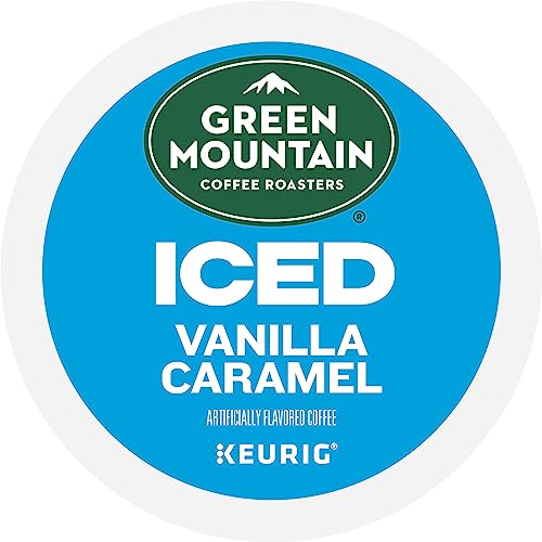 Green Mountain Coffee Roasters ICED Vanilla Caramel  Single Serve Keurig K-Cup Pods  Flavored Iced Coffee  60 Count (6 Packs of 10)