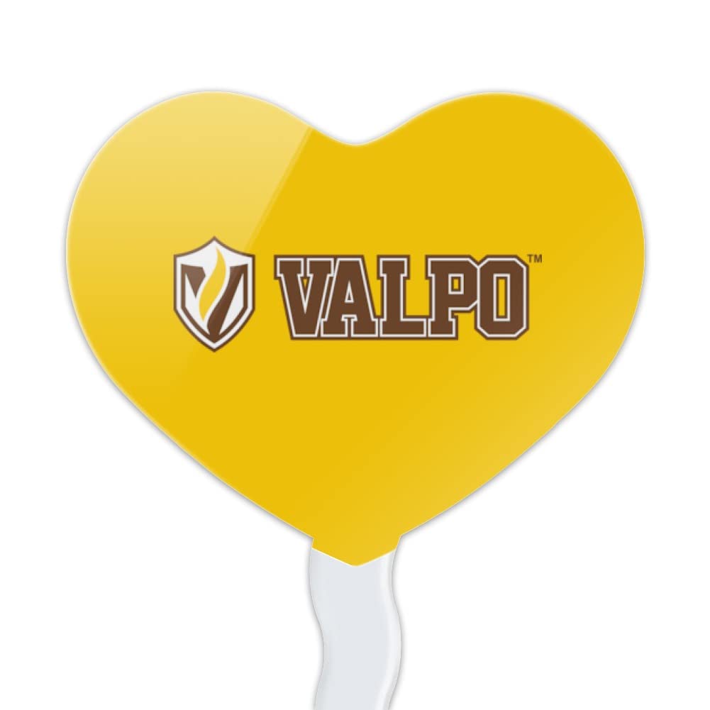 GRAPHICS & MORE Acrylic Cupcake Picks Toppers Set of 6 - Valparaiso University Secondary Logo Heart Decoration