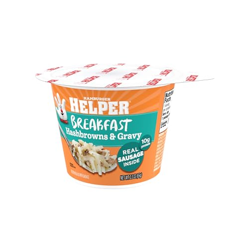 Hamburger Helper BREAKFAST Hashbrowns & Gravy Microwave Cup  2.3 oz (Pack of 6)