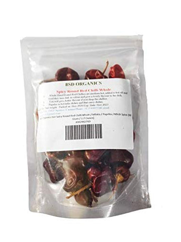 BSD Organics Hot Spicy Round Red Chilli Whole/Milaka/Paprika/Mirch Spice (500 Gram / 1.1 Pound)