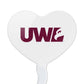 GRAPHICS & MORE Cupcake Picks Set of 6, Acrylic, University of Wisconsin - La Crosse, Heart Love Design, One Size