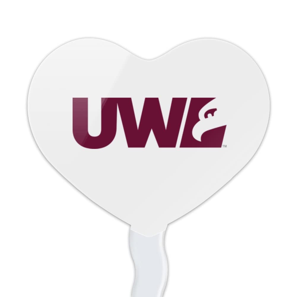 GRAPHICS & MORE Cupcake Picks Set of 6, Acrylic, University of Wisconsin - La Crosse, Heart Love Design, One Size