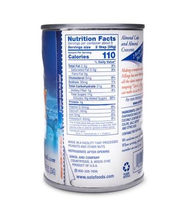 Solo Cake And Pastry Filling, Almond, 12.5 Ounce (Pack Of 12)