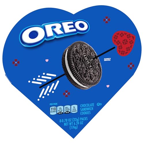 OREO Chocolate Sandwich Cookies, Valentines Day Cookies, 6.24 oz Heart Shaped Box