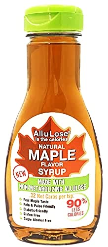 Bettertaste Natural Maple Flavored Allulose Syrup, 11.75-Ounce Bottle, Zero Calorie Sugar Substitute, Non Gmo, Non-Erythritol, G