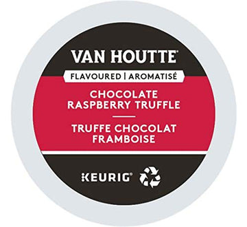 Van Houtte, Raspberry Chocolate Truffle, Single-Serve Keurig K-Cup Pods, Light Roast Coffee, 144 Count (6 Boxes 24 Pods)