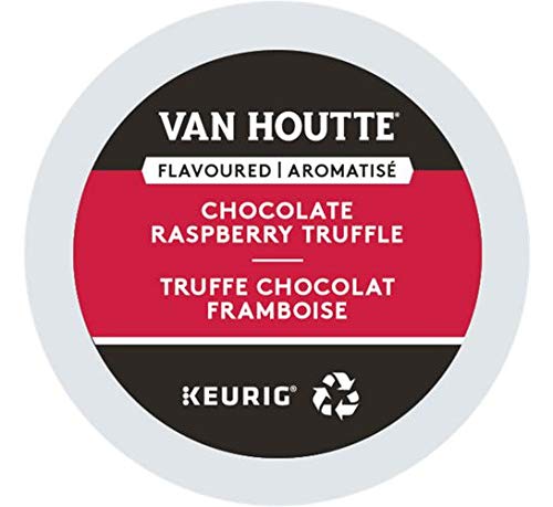 Van Houtte, Raspberry Chocolate Truffle, Single-Serve Keurig K-Cup Pods, Light Roast Coffee, 72 Count (3 Boxes 24 Pods)