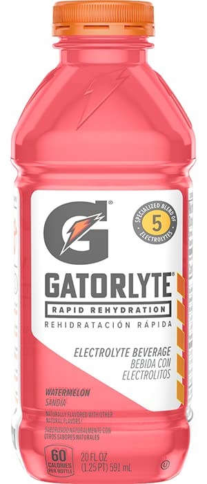 Extreme Energy Gatorlyte Electrolyte Beverage, Watermelon Flavor, 20 Fl Oz Bottles, Pack of 12