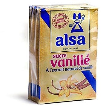 Alsa Vanilla Flavored Sugar with Natural Extract, 12 x 7.5 g Pack