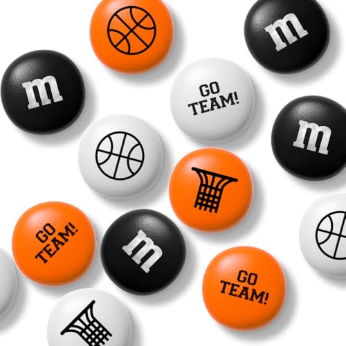 M&MS WORLD Basketball Milk Chocolate Candy, 2 lbs Bulk Candy for Basketball Party Decor, Gifts, Favors or Sports Theme Birthday