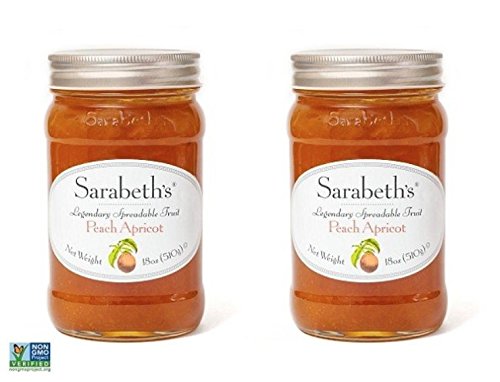 Sarabeths Peach-Apricot Spreadable Fruit, 18 oz - Pack of 2, 1.12 lb