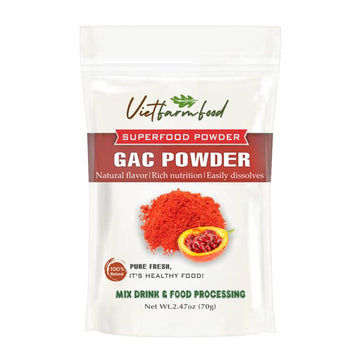 GAC FRUIT POWDER 2,47 Oz (70g) VIETFARMFOOD: Freeze-Dried Extracted From 100% Pure, Sugar-Free. Used To Mix Mixed Drinks Fresh F