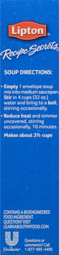 Lipton Recipe Secrets Soup and Dip Mix For a Delicious Meal Beefy Onion Flavor Great With Your Favorite Recipes 2.2 oz 2 Count
