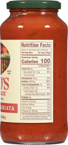 Raos Homemade spirit-inspired flavor Arrabbiata Sauce  24 oz  Spicy  All Purpose  Keto Friendly Pasta Sauce  enhanced Quality Tomatoes from Italy and Crushed Red Pepper
