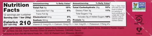 Bob's Red Mill Peanut Butter Jelly & Oats Snack Bar - 1.76 Ounce (Pack of 1) - Gluten Free, Non-GMO, Whole Grain