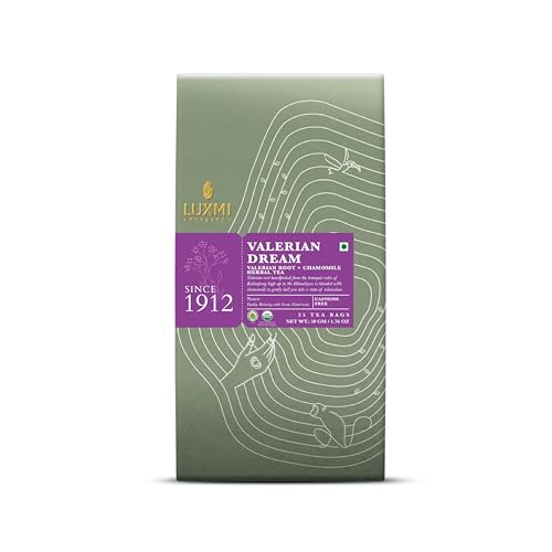 LUXMI Estates Sleep Tea With Valerian Root 25 Tea Bags (50 gram) Pack, With Chamomile, Lavender & Valerian Root |Get Better Slee