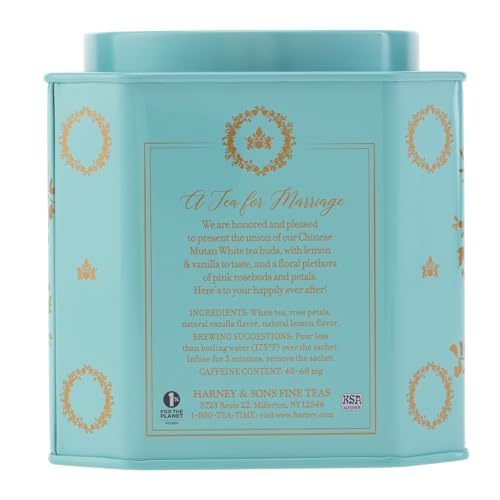 Harney & Sons Wedding Tea, 30 Count Tin, Specially Blended for Marriage, Wedding Tea