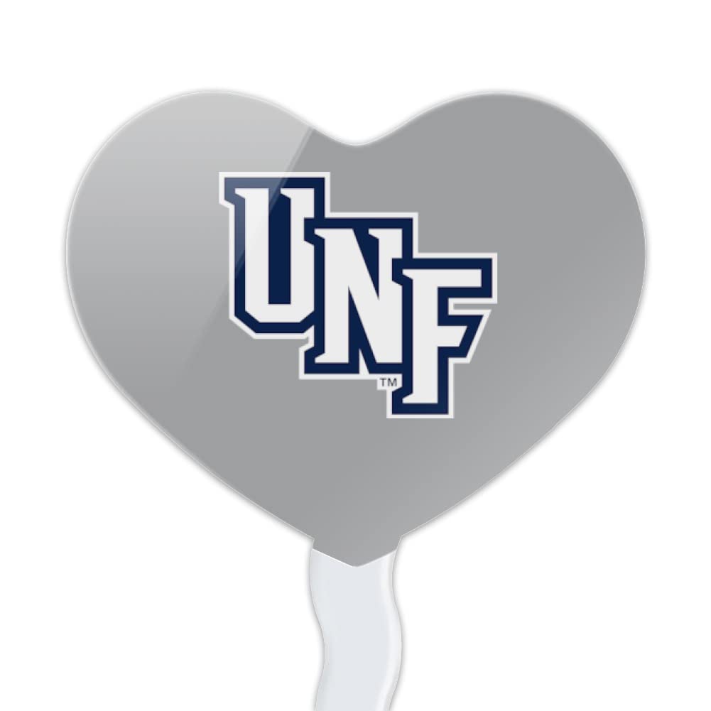 GRAPHICS & MORE Heart Cupcake Picks Set of 6, Acrylic, One Size, University of North Florida, Model CUPCAKE.HEART.CLCUNF.Z007556