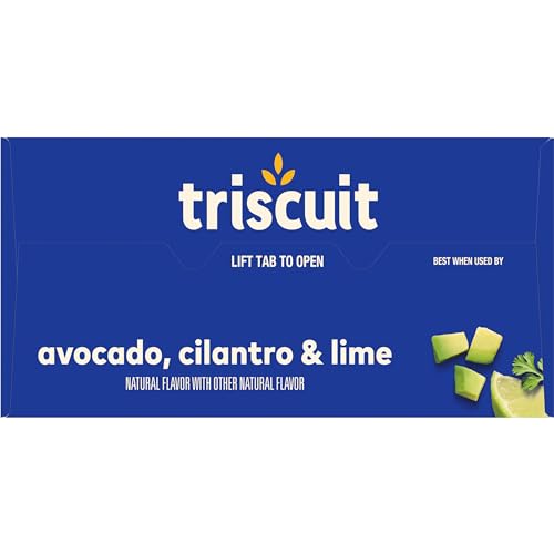 Triscuit Avocado, Cilantro & Lime Whole Grain Wheat Crackers, Lunch Snacks, Bulk Snack Crackers, 6 - 8.5 oz Boxes