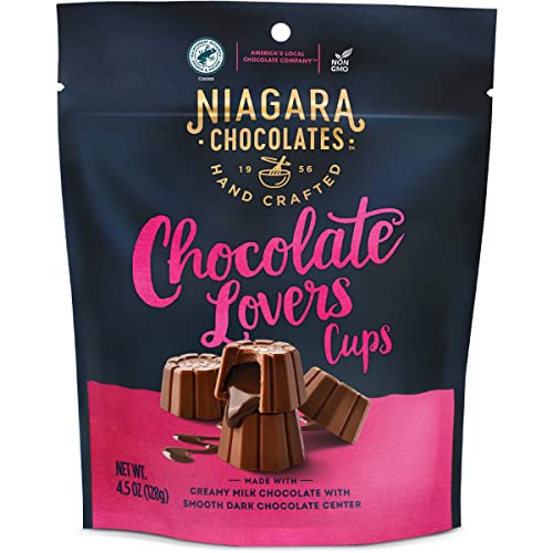 Niagara Chocolates Chocolate Lovers Cups Stand-Up Bag (4.5Oz) Non-Gmo Premium Chocolate Hand-Crafted