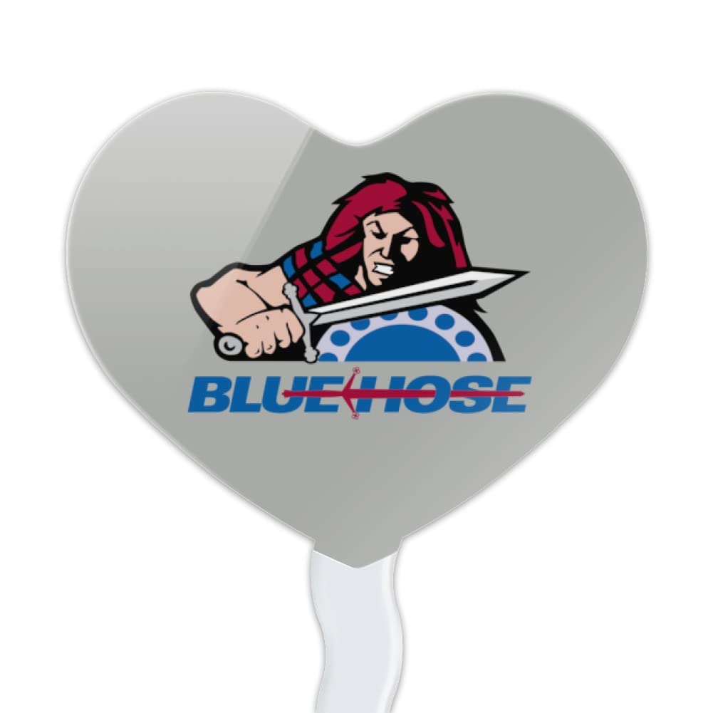 GRAPHICS & MORE Acrylic Cupcake Picks Set of 6 - Presbyterian College Secondary Logo Heart Design