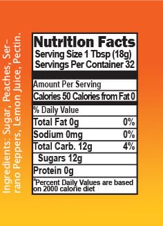 Beachsquatch Hot Peach Jam, 20 Ounce Jar