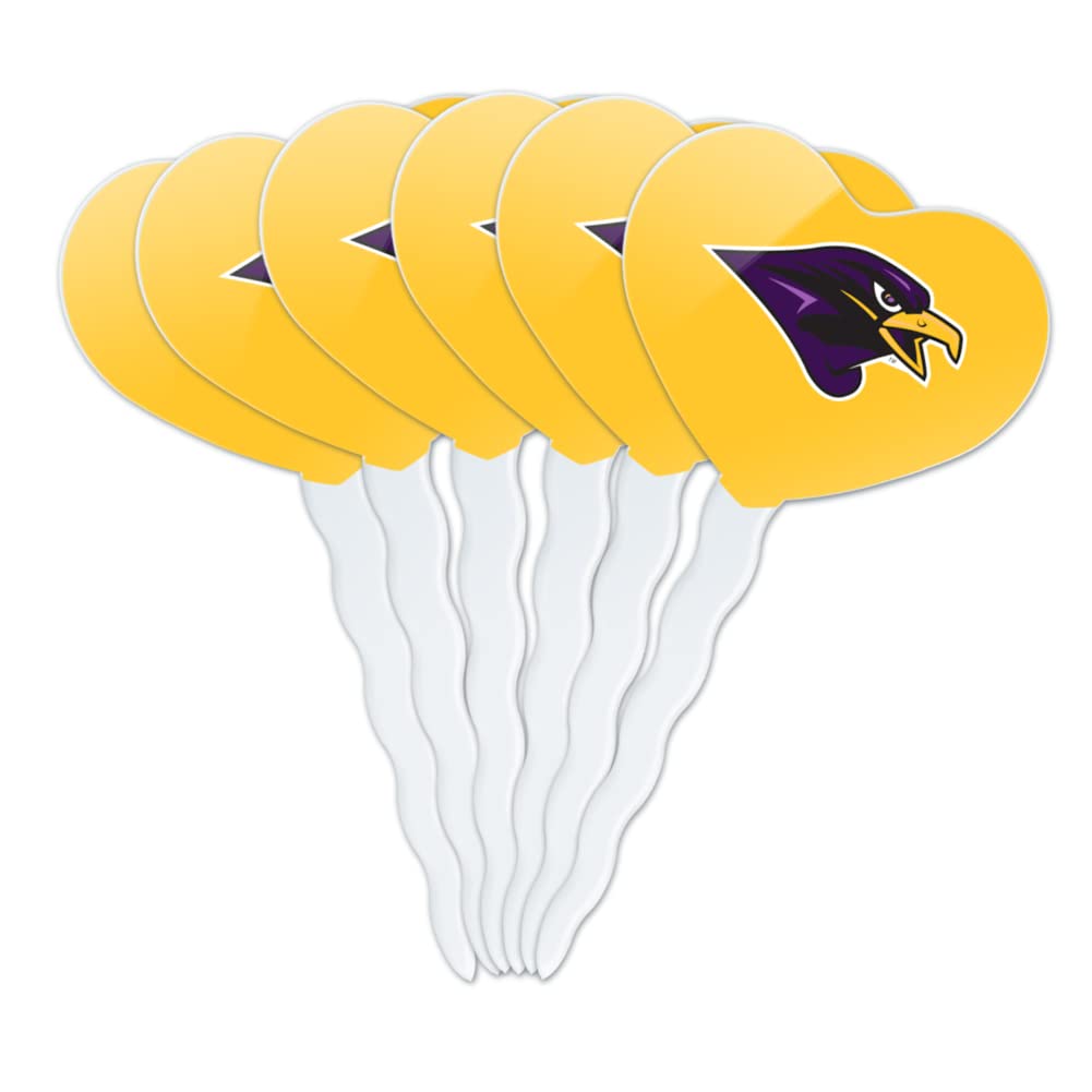 GRAPHICS & MORE Cupcake Picks Set of 6 - Acrylic Heart Decoration - University of Montevallo