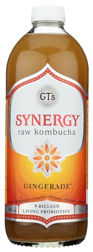 GTs Enlightened Synergy Organic and Raw Kombucha, Gingerade, 48 oz