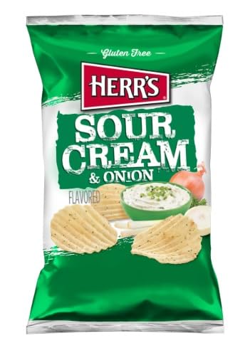 Herrs Sour Cream and Onion Potato Chips, 1 oz (Pack of 7)