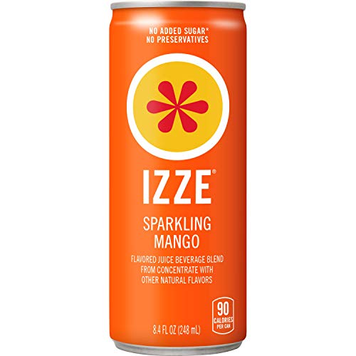IZZE Sparkling Juice Beverage, Mango, 8.4oz Cans (4 Pack)