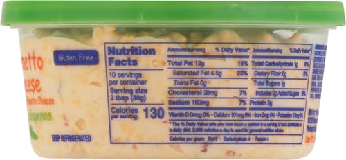 PALMETTO CHEESE Jalapeno Pimento Cheese Spread - Homestyle Spreadable Cheddar Cheese for Holiday Sides and Appetizers, Burgers,