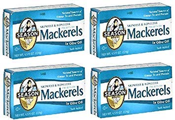 Season Brand Mackerels - Fillets - In Olive Oil - 4.375 Oz - Case Of 12