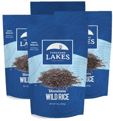 Thousand Lakes Minnesota Grown Wild Rice - 4-Pack 15 Ounces (3.75 Pounds Total) | 100% Wild Rice | All Natural