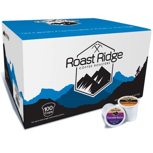 Roast Ridge Single Serve Coffee Pods, Medium Roast Variety Pack, 100 Count (50 Chocolate Mocha, 50 Chocolate Hazelnut)