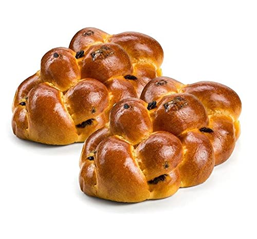 Sterns Bakery Raisin Challah Bread - 16 Ounce, Braided, Traditional for Holiday or Shabbat Table