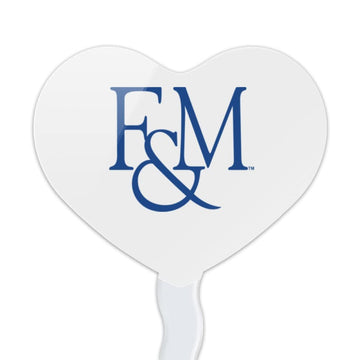GRAPHICS & MORE Heart Cupcake Picks Set of 6, Acrylic, Franklin & Marshall College, Model CUPT.HRT.ACR.6PK.CLCFMC500B
