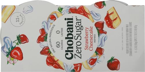 Chobani Zero Sugar* Strawberry Cheesecake 5.3oz 4PK